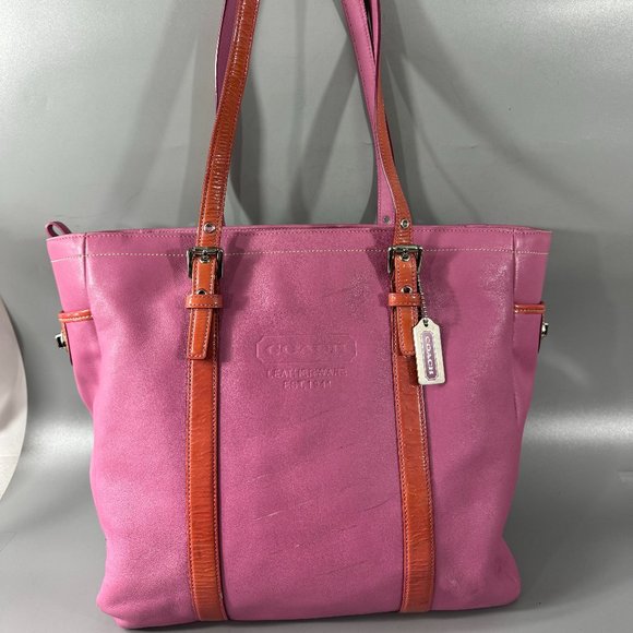 Coach Handbags - Coach #5787 Pink Leather Large Tote Bag